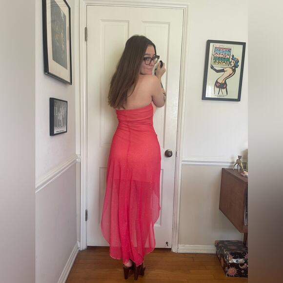 Y2K Vintage Asymetrical Strapless Tubetop Dress - Picture 2 of 10